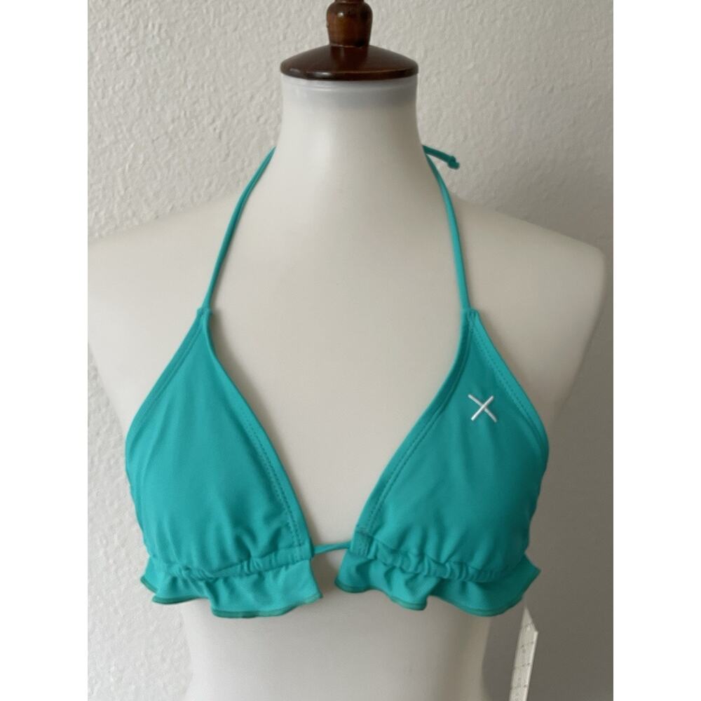 Boutine LA Swim Fringe Bikini Top Swimwear Summer Beach Pool Cyan